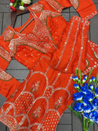 Dhruvi Heavy Crepe Silk Embroidered Lehenga Choli with Jacket | Thread & Sequins Work
