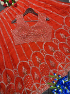 Dhruvi Heavy Crepe Silk Embroidered Lehenga Choli with Jacket | Thread & Sequins Work