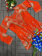 Dhruvi Heavy Crepe Silk Embroidered Lehenga Choli with Jacket | Thread & Sequins Work