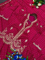 Anahita Vichitra Silk Thread & Sequins Embroidered Lehenga Choli with Jacket