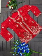 Anahita Vichitra Silk Thread & Sequins Embroidered Lehenga Choli with Jacket