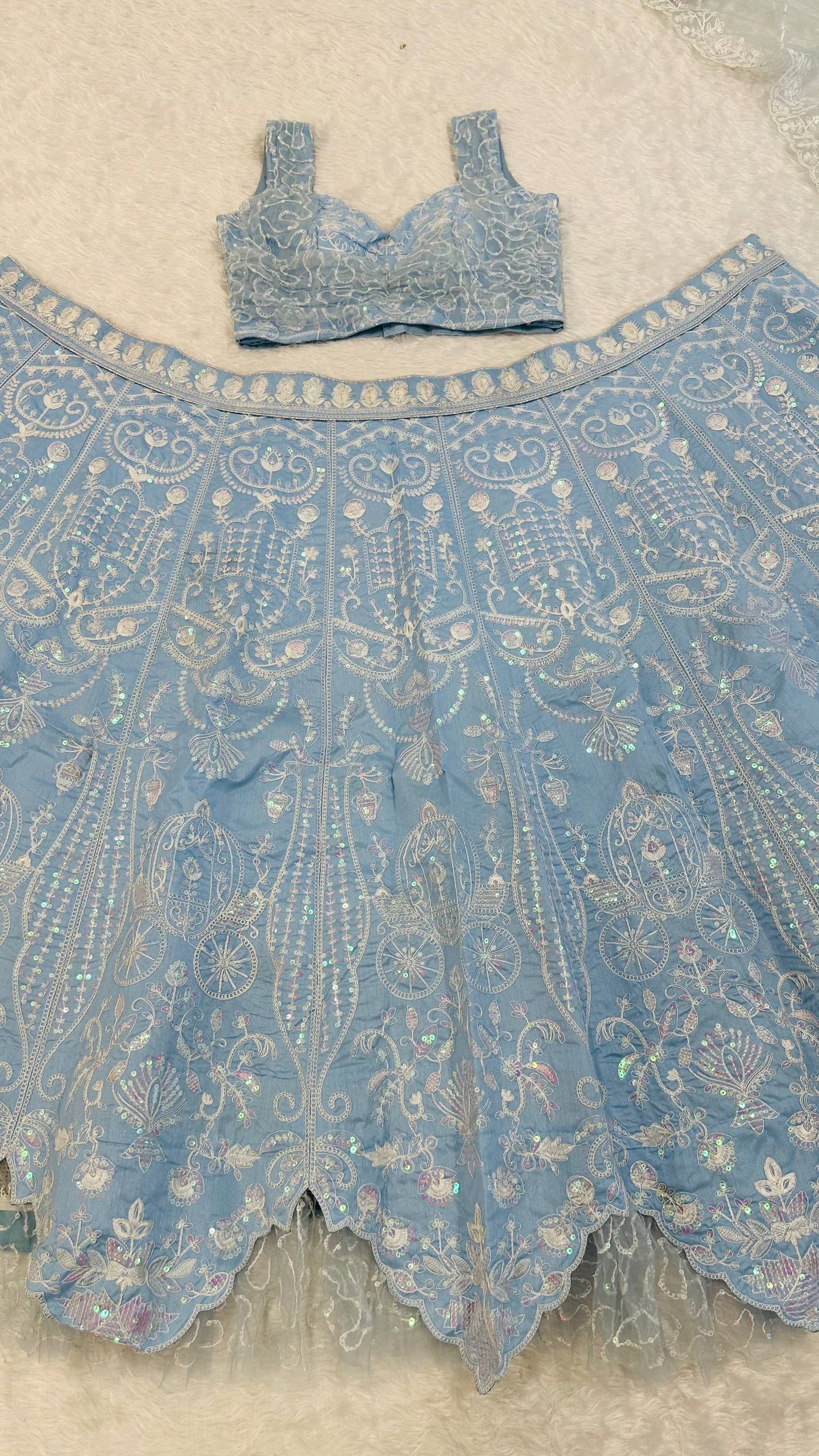 Rivanya Silk Dori & Sequins Work Lehenga Choli with Net Dupatta