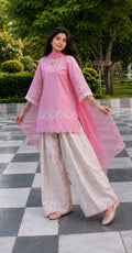 Zareesha Designer Heavy Roman Silk Multi Embroidery Work Top with Heavy Farshi Salwar