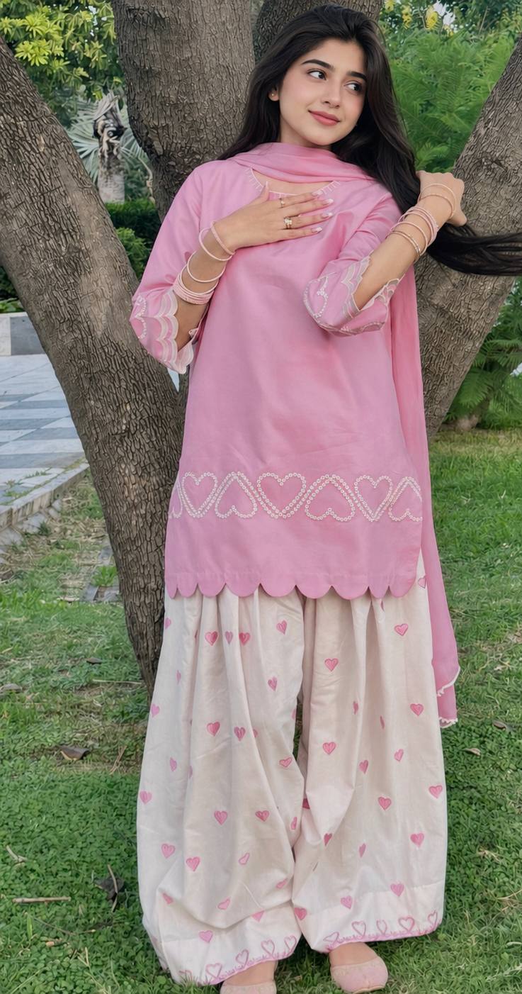 Zareesha Designer Heavy Roman Silk Multi Embroidery Work Top with Heavy Farshi Salwar