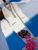 Designer Dual Tone Roman Glass Embroidered Kurta Palazzo set