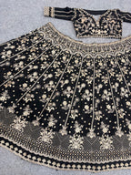 Viana Premium Chinon Silk Lehenga Choli Set with Sequins, Zari & Dori Work