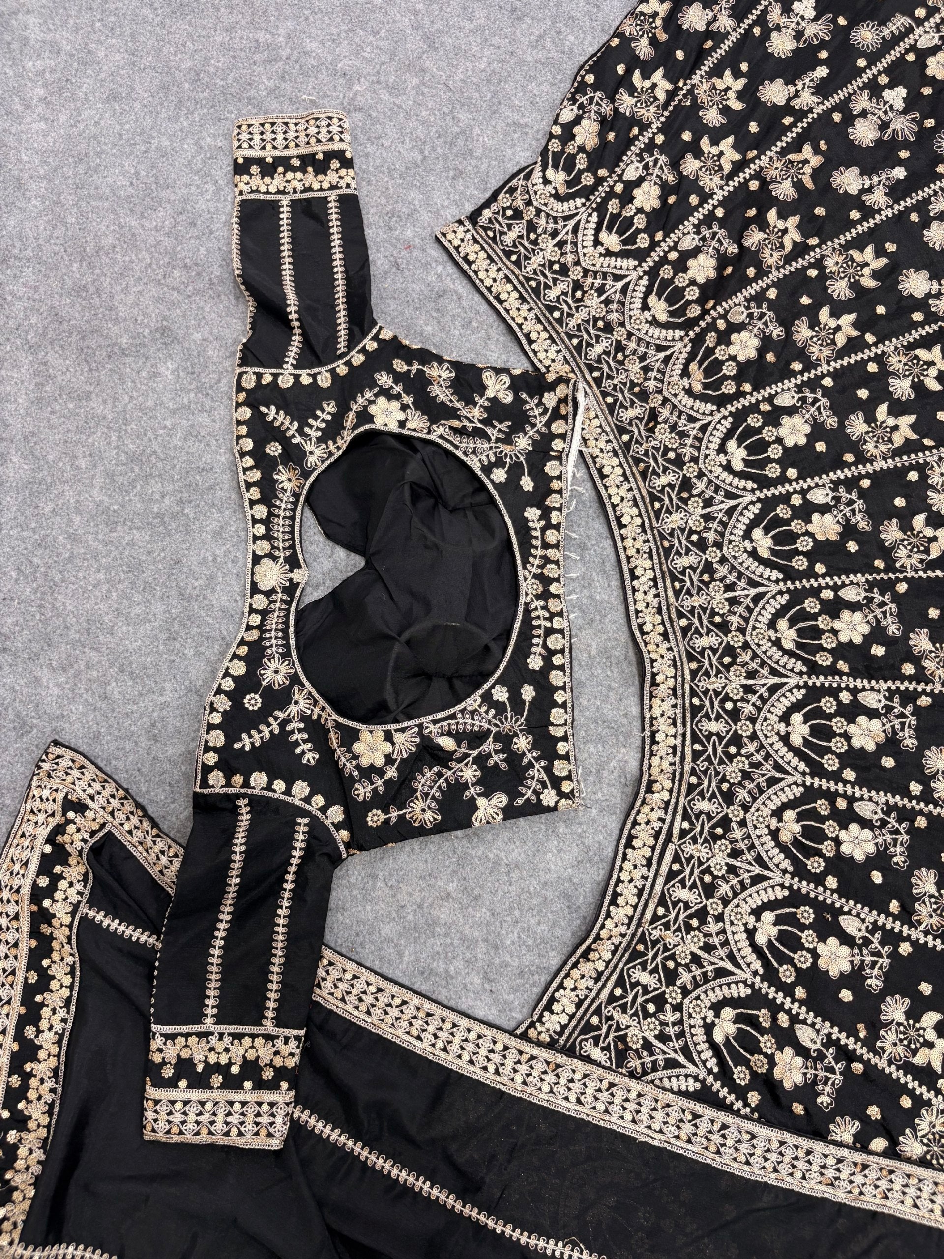 Viana Premium Chinon Silk Lehenga Choli Set with Sequins, Zari & Dori Work