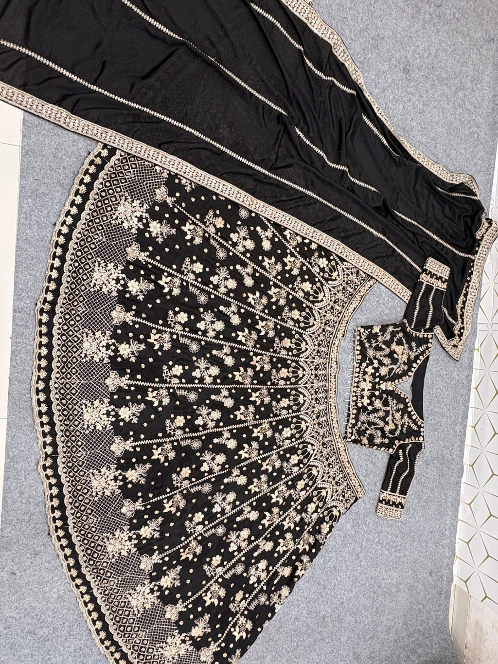 Viana Premium Chinon Silk Lehenga Choli Set with Sequins, Zari & Dori Work
