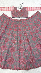 Luxury Thai Silk Sequins & Thread Work Lehenga Choli Set for Wedding