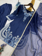 Zariya Biscuit Slub Pakistani Style Farshi Salwar Set
