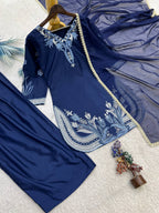Zariya Biscuit Slub Pakistani Style Farshi Salwar Set