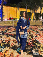 Zariya Biscuit Slub Pakistani Style Farshi Salwar Set