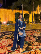 Zariya Biscuit Slub Pakistani Style Farshi Salwar Set