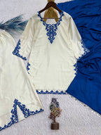 Elviora Jarman Chinon Embroidered Kurta Palazzo Set