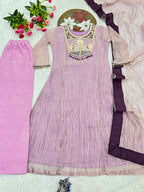 Aanya Premium Salsa Silk Suit Set with Embroidery & Thread Work