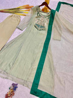 Aanya Premium Salsa Silk Suit Set with Embroidery & Thread Work