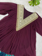 Myra Georgette Mirror Work Kediya with Cotton Denim Jeans
