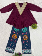 Myra Georgette Mirror Work Kediya with Cotton Denim Jeans