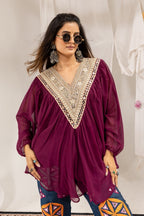 Myra Georgette Mirror Work Kediya with Cotton Denim Jeans