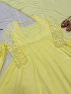Roshni Georgette Embroidered Anarkali Suit with Pant & Dupatta