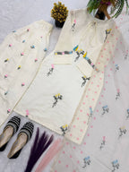 Ira Cotton Silk Embroidered Farshi Salwar Suit with Digital Print Dupatta