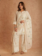 Ira Cotton Silk Embroidered Farshi Salwar Suit with Digital Print Dupatta