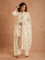 Ira Cotton Silk Embroidered Farshi Salwar Suit with Digital Print Dupatta