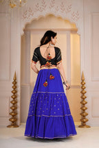 Aadhya Cotton Gamthi Mirror Work Choli with Gotta Patti Lehenga