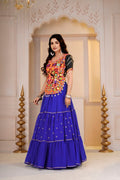 Aadhya Cotton Gamthi Mirror Work Choli with Gotta Patti Lehenga