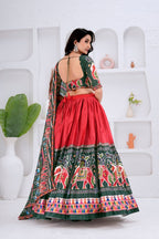 Katyayani Chinon Silk Rajvadi Patola & Bandhani Print Lehenga Choli with Dupatta