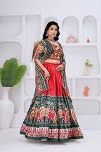 Katyayani Chinon Silk Rajvadi Patola & Bandhani Print Lehenga Choli with Dupatta