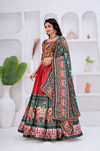 Katyayani Chinon Silk Rajvadi Patola & Bandhani Print Lehenga Choli with Dupatta