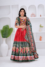 Katyayani Chinon Silk Rajvadi Patola & Bandhani Print Lehenga Choli with Dupatta