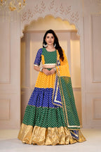 Vaishnavi Pure Georgette Bandhani Print Lehenga Choli with Dupatta
