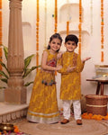 Navratri Special Bandhani Brother-Sister Matching Kurta Pyjama Set & Lehenga Choli Set