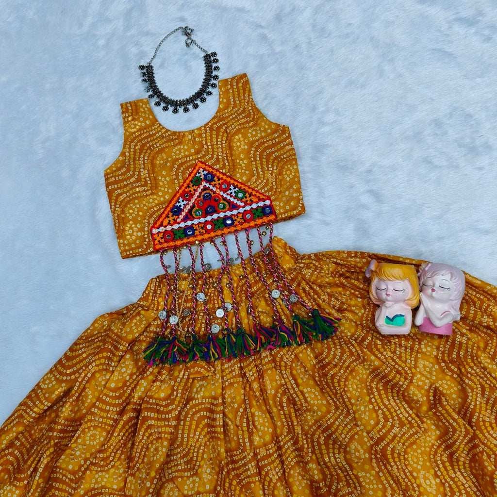 Navratri Special Bandhani Brother-Sister Matching Kurta Pyjama Set & Lehenga Choli Set