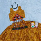 Navratri Special Bandhani Brother-Sister Matching Kurta Pyjama Set & Lehenga Choli Set