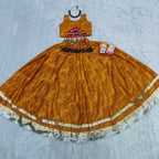 Navratri Special Bandhani Brother-Sister Matching Kurta Pyjama Set & Lehenga Choli Set