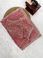 Designer Silk Heavy Beads & Sequins Work Saree
