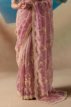 Designer Silk Heavy Beads & Sequins Work Saree