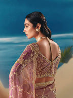 Designer Silk Heavy Beads & Sequins Work Saree