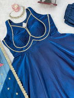 Shanaya Silk Heavy Lace Gown with Cotton Pant & Net Dupatta