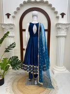 Shanaya Silk Heavy Lace Gown with Cotton Pant & Net Dupatta