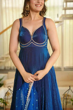 Shanaya Silk Heavy Lace Gown with Cotton Pant & Net Dupatta
