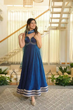 Shanaya Silk Heavy Lace Gown with Cotton Pant & Net Dupatta