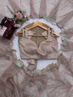 Ishita Soft Net Thread & Sequins Embroidered Saree with Benglori Silk Blouse