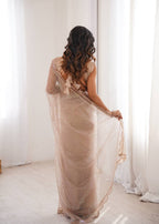 Ishita Soft Net Thread & Sequins Embroidered Saree with Benglori Silk Blouse