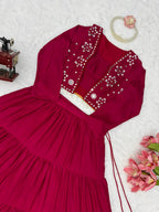 Kavya Rayon Gota Patti Lehenga with Mirror Work Koti & Choli