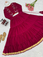 Kavya Rayon Gota Patti Lehenga with Mirror Work Koti & Choli