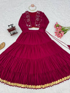 Kavya Rayon Gota Patti Lehenga with Mirror Work Koti & Choli